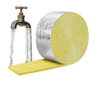 Foil Backed Fiberglass Pipe Wrap, 32.8 Feet Pipe Insulation Wrap, Self Adhesive Pipewrap Insulation Roll, Foam Wraps For Freezing Weather Protection, For Outdoor Winter, Attics, House Rooftops