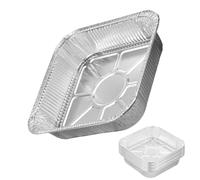 Foil Baking Pans with a Square Form and 100-Count Supply | Square Aluminum Foil Form, Embossed Base and Ribbed, for Preparing Lasagna and Heating or Storing Food