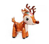 Foil Balloon Christmas Reindeer 3D Approx. 60 x 55 x 20 cm for Air Filling - Large XL Santa Deer Bambi Santa Foil Balloon Christmas Party Decoration Kopper-24 Decoration