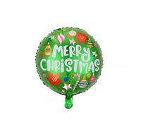 Foil Balloon Christmas Round Merry Christmas Green, Approx. 45 cm - Large XL Santa Claus Christmas Tree Helium Foil Balloon Christmas Party Decoration Kopper-24 Decoration