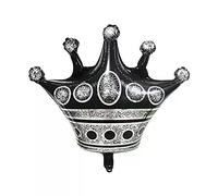 Foil Balloon Crown Black Silver, Approx. 100 x 90 cm - Party Balloon Decoration JGA Helium Balloon XXL Birthday Ladies Girls Balloon Love Valentine's Day Princess Queen