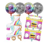 Foil Balloon Disco 4D Balloon Roller Skate Disco Balloons, Foil Balloon Radio 80s 90s Retro Birthday Carnival Party Decoration Hip Hop Theme Party Balloons