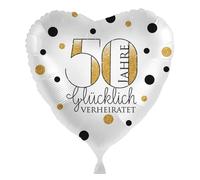 Foil Balloon Golden Wedding 50 Years Happy Married Balloon Decoration 50th Wedding Anniversary 50th Wedding Anniversary Made in EU Gift Bride and Groom Parents for Gold Wedding Anniversary