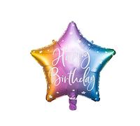 Foil Balloon Happy Birthday 40cm Multicolor Star Shape FB93-000 for Classy Parties, Original and Safe Visual Impact Inflatable Air and Helium