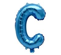 Foil Balloon Letter C Blue 40 cm - Balloon Letter Decoration Party Balloon for Air Filling, Wedding, Birthday, New Year's Eve, Gift, Baby, Advertising, Window Display, Photo Booth, Name, Word