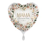 Foil Balloon Mama - Du bist die Beste - Made in EU - Balloon Mother's Day Decoration Gift Mum Flowers Birthday Mother Balloon Gift Mum, Suitable for Helium