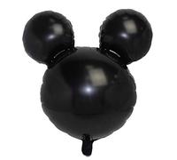 Foil Balloon Mouse - 10 Colours - Diameter 45 cm - Decoration for Birthday, Party, Children's Birthday - Mickey Figure Helium Air Balloon Decoration Anagram Mouse Gift Fun Children's Party (Black)