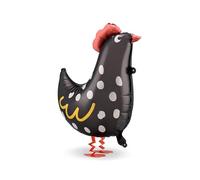 Foil Balloon Rooster 42 x 45 cm - Airwalker Balloon for Helium or Air - Balloon for Easter Children's Birthday - Large Foil Balloon as Easter Decoration Birthday Decoration Party Decoration - Black