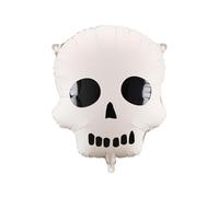 Foil Balloon Skull Cream Black - Approx 36 x 41 cm Inflated for Air & Helium Reusable Includes Straw Halloween Decoration Balloon Scary Party Skull Balloon Party Decoration