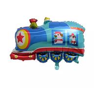 Foil Balloon Vehicle Motif, Train Locomotive, Approx. 72.5 x 61.5 cm - Party Balloon Car Birthday Decoration Colourful Children's Birthday Helium Balloon XXL Balloon