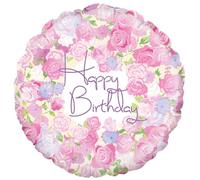 Foil Balloon Vintage Floral Birthday 18"