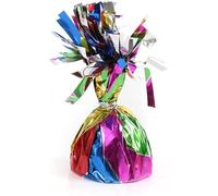 Foil Balloon Weight for Helium Balloons in Rainbow Foil - 1x 160g Heavy Balloon Weight Birthday Party Wedding Celebration Décor with Tassles