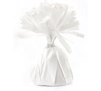 Foil Balloon Weight for Helium Balloons in White Foil - 1x 160g Heavy Balloon Weight Birthday Party Wedding Celebration Décor with Tassles