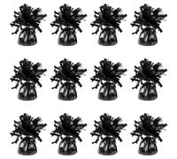 Foil Balloon Weights for Helium Balloons in Black Foil - 12x 160g Heavy Balloon Weights Birthday Party Wedding Celebration Décor with Tassles