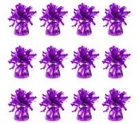 Foil Balloon Weights for Helium Balloons in Deep Purple Foil - 12x 160g Heavy Balloon Weights Birthday Party Wedding Celebration Décor with Tassles