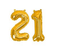 Foil Balloons - Gold - Number 21