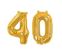 Foil Balloons - Gold - Number 40