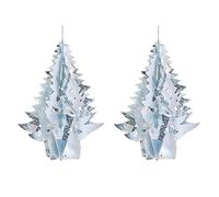 Foil Ceiling Decorations Silver / White Christmas 2 Tone - Set 2 40cm Tree Christmas Decorations