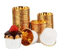Foil Cupcake Cases, 150PCS Cup Cake Cases, 4.4×3.5cm Cupcake Cases Foiled Muffin Cases for Baking for Birthday Wedding Party(White)