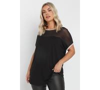 Foil Detail Mesh Top Yours Black 22-24