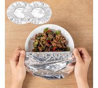 Foil Food Covers Elasticated - Heat-Resistant Aluminium Foil Covers for Food, Reusable & Hygienic, Safe for Keeping Kitchen Bowls, Pots and Food Fresh (20 PCS)