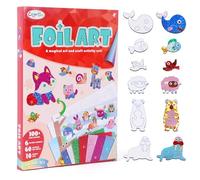 Foil Fun Art Kit for Kids, Ocean Animals Foil Art Kit, No Mess Creative DIY Activity Toys Gifts for Boys and Girls Ages 4, 5, 6, 7, 8, 9, Travel Toys