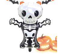 Foil Halloween Balloons For Party - Inflatable Pumpkin And Bat Decorations, Shiny Finish, Lightweight And Long-Lasting | For Festive Indoor Outdoor Use, Haunted House Setup, Holiday
