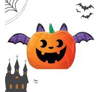 Foil Halloween Balloons For Party - Inflatable Pumpkin And Bat Decorations, Shiny Finish, Lightweight And Long-Lasting | For Festive Indoor Outdoor Use, Haunted House Setup, Holiday