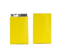 Foil Hamburger Wrappers,Aluminium Foil Lined Bags Storage Temperature, Perfect for Sandwiches,BBQ,Hot Dog,Kraft Food Wrapping Paper Sheets for Picnic,Festival (Yellow, Small(Pack of 50))