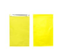 Foil Hamburger Wrappers,Aluminium Foil Lined Bags Storage Temperature, Perfect for Sandwiches,BBQ,Hot Dog,Kraft Food Wrapping Paper Sheets for Picnic,Festival (Yellow, Large(Pack of 50))