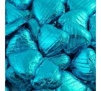 Foil Heart Chocolates in Turquoise - Large 1kg box