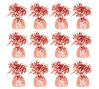 Foil Helium Balloon Weights - Pack of 12 - Durable & Colourful Rose Gold Weights for Birthdays Parties, Events & Celebrations - Perfect Balloon Weight Holders