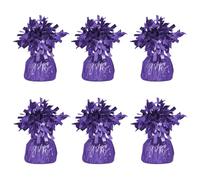 Foil Helium Balloon Weights - Pack of 6 - Durable & Colourful Purple Balloon Weights for Birthdays Parties, Events & Celebrations - Perfect Balloon Weight Holders