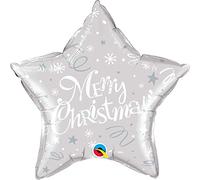 Foil Helium Grade Balloon 20"" Merry Christmas! Silver Festive Silver