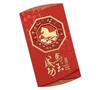 Foil Horse Year Greeting Card with Envelope Embossed Chinese New Year Business Event & Holiday Gifting Art Festival Greeting Card