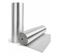 Foil Insulation Roll 1m x 10m, Reflective Bubble Thermal Insulation, Aluminium Foil Insulation for Radiators, Lofts, Roofs, Walls, Pipes, Garages & Sheds, Moisture Resistant, Easy to Cut & Install