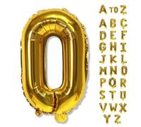 Foil Letter Balloons 40 Inch, Giant Alphabet O Customize Balloons, Large Self Inflating Name Balloon Letters Gold Decor, Helium Custom Letter Balloon for Women Birthday Party Decoration Supplies