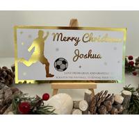 Foil Metallic Voucher Football Christmas Card, Personalised, Scratch Reveal, Ticket, Pamper Day, Present Surprise Reveal
