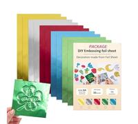 Foil Mmetallic Transfer Paper - Multi-Color Embossed, Foil Transfer Sheets | Paper Sheet for Scrapbooking Art, Invitation, DIY Crafts, Furniture, Nails, Paintings