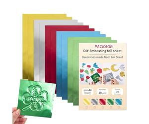 Foil Mmetallic Transfer Paper - Multi-Color Embossed, Foil Transfer Sheets | Paper Sheet for Scrapbooking Art, Invitation, DIY Crafts, Furniture, Nails, Paintings