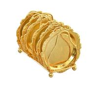 Foil Platters - 6in Retro Metal Serving Tray, Durable Foil Trays for Food Servings,Stainless Steel Dessert Plate | Portable Metal Serving Platters for Homeowners Home Apartment Kitchen Dining Table Ba