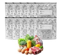 Foil Sealable Bags - Pet, Pe Aluminum Foil Sealable Storage Bags, Keeping Bag | For Vegetables Fruits Meat Seafood Refrigerator Busy Parents College Students With Label And Zip Lock