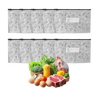 Foil Sealable Bags - Pet, Pe Aluminum Foil Sealable Storage Bags, Keeping Bag | For Vegetables Fruits Meat Seafood Refrigerator Busy Parents College Students With Label And Zip Lock