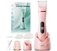 Foil Shaver & Bikini Trimmer for Women, Painless Waterproof Electric Razor Remover for Leg, Body, Armpit & Facial Hair, Cordless with Ceramic Blade,USB Charging Dock, Travel Size, Gifts for Her, Pink