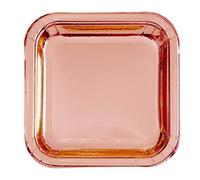 Unique UK 53454 Rose Gold Square Dessert Plates-7" | Foil Board 8 Pcs