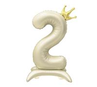 Foil Standing Balloon 2 Helium Foil Balloon Numbers Balloon XXL Foil Cream Balloon 2nd Birthday 106 cm / 42 Inch
