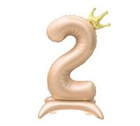 Foil Standing Balloon 2 Helium Foil Balloons Numbers Balloon XXL Foil Beige Balloon 2nd Birthday 106 cm / 42 Inch