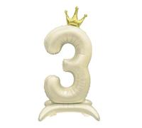 Foil Standing Balloon 3 Helium Foil Balloon Numbers Balloon XXL Foil Cream Balloon 3rd Birthday 106 cm / 42 Inch