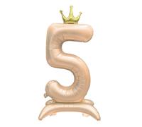 Foil Standing Balloon 5 Helium Foil Balloon Numbers Balloon XXL Foil Beige Balloon 5th Birthday 106 cm / 42 Inch