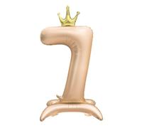 Foil Standing Balloon 7 Helium Foil Balloon Numbers Balloon XXL Foil Beige Balloon 7th Birthday 106 cm / 42 Inch